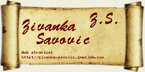Živanka Savović vizit kartica